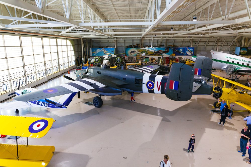 Interior of Canadian Warplane Heritage Museum hanger.