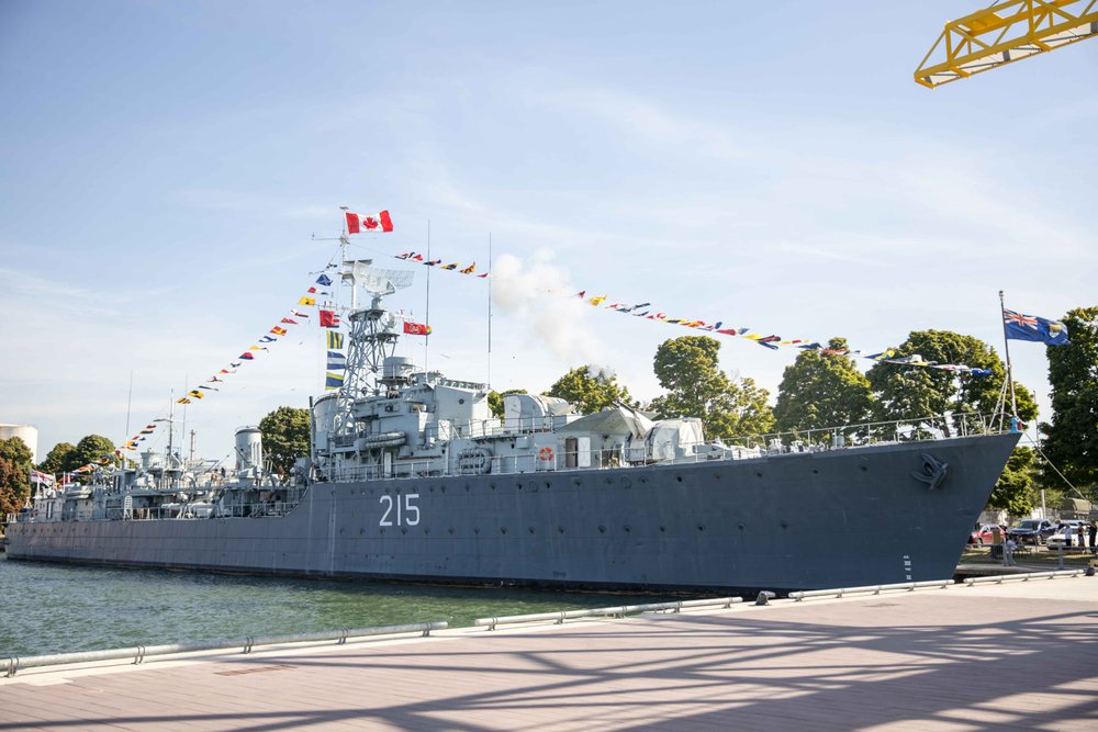 HMCS Haida decorated and ready for an event.