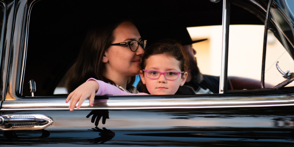 Family in car