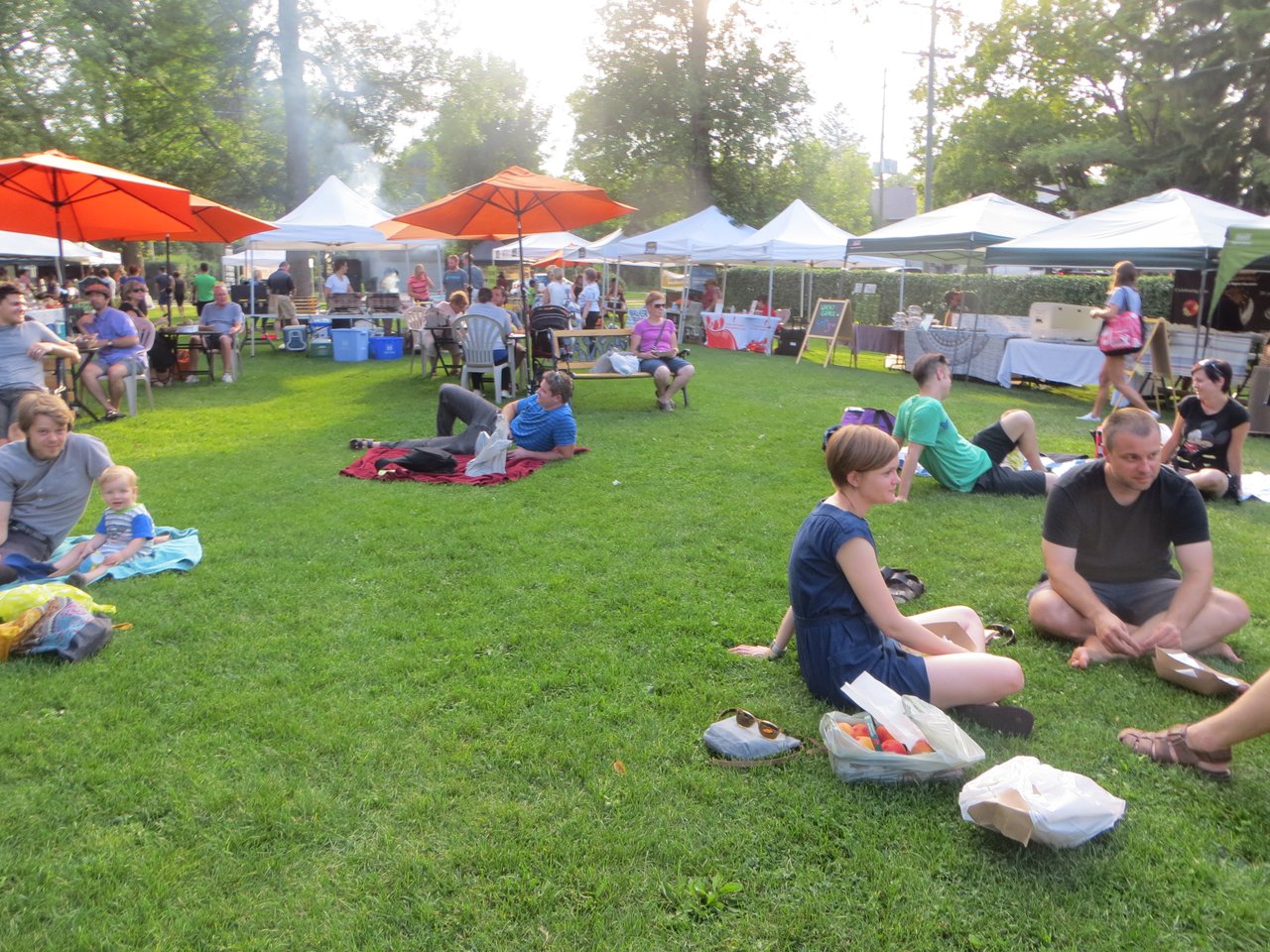 Visitors enjoying farmer's market