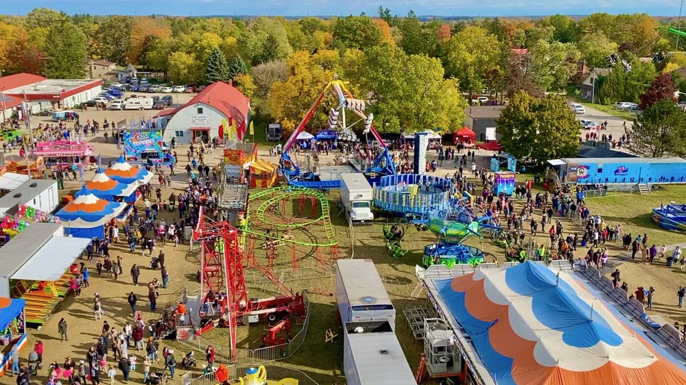 View of Rockton World's Fair grounds from above.