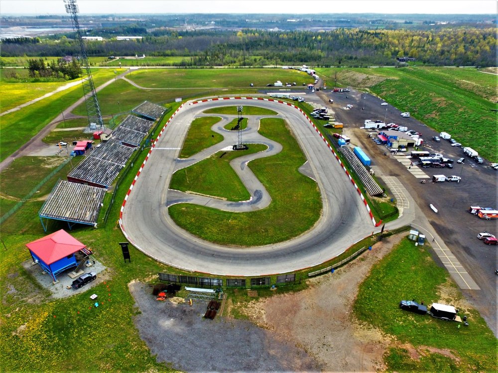 View of Flamboro Speedway from above before a race.