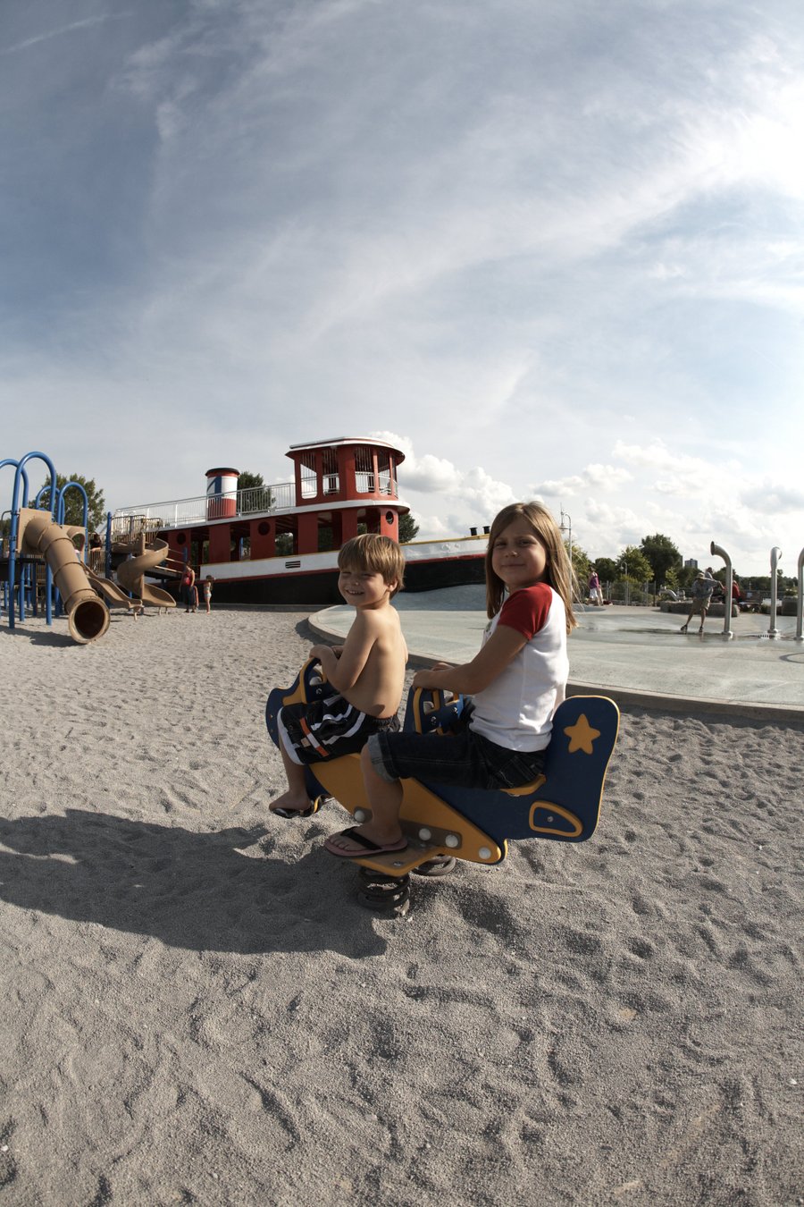 Children playing at pier 4 park