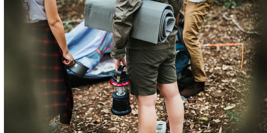 Campers with gear