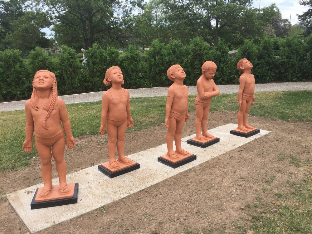 RBG statues of children