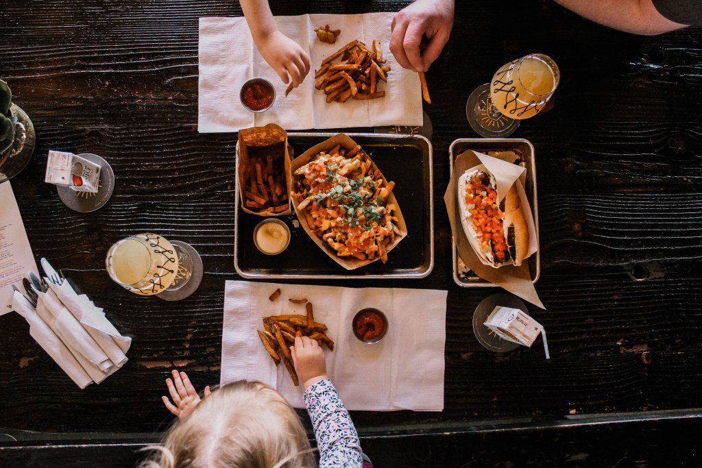 Child reaching for food