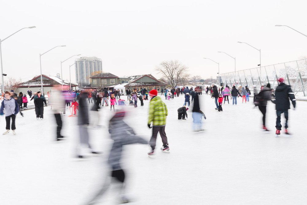 People skating at Pier 8