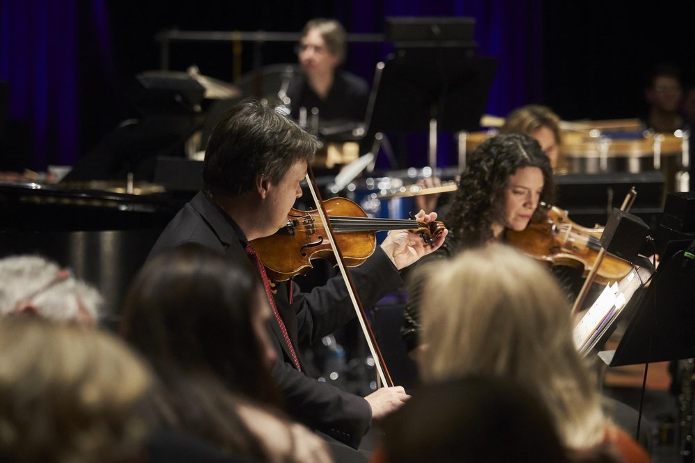 HPO musicians on stage performing.