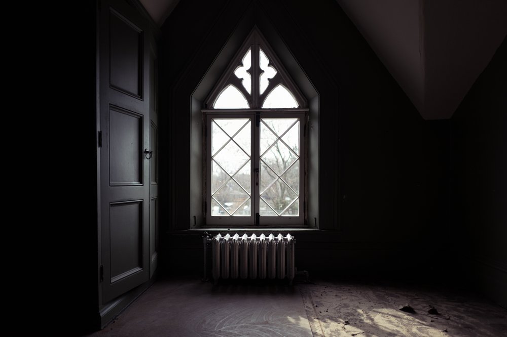 Old historic room with window.