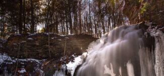 Winter waterfall in Hamilton